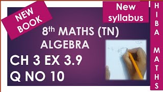 8th maths chapter 3 exercise 3.9 question 10 tn samacheer 2020-2021 new syllabus new book