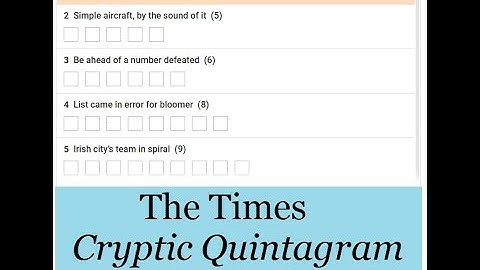 The Times Cryptic Quintagram 2407