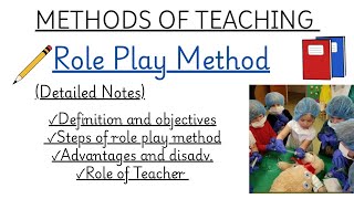 Role Play Method|Methods of Teaching|Detailed Notes|CET|B.sc Nursing 2nd year|University exam answer