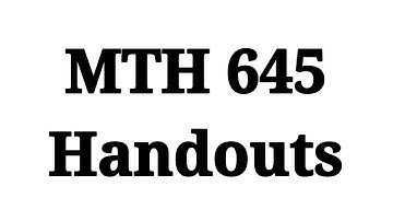 MTH645 Handouts Pdf