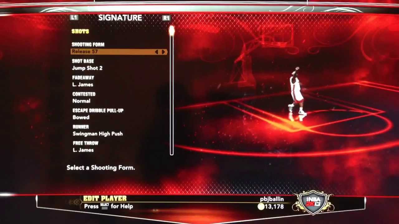 nba 2k13 lebron james jumpshot configuration youtube nba 2k13 best shooting form