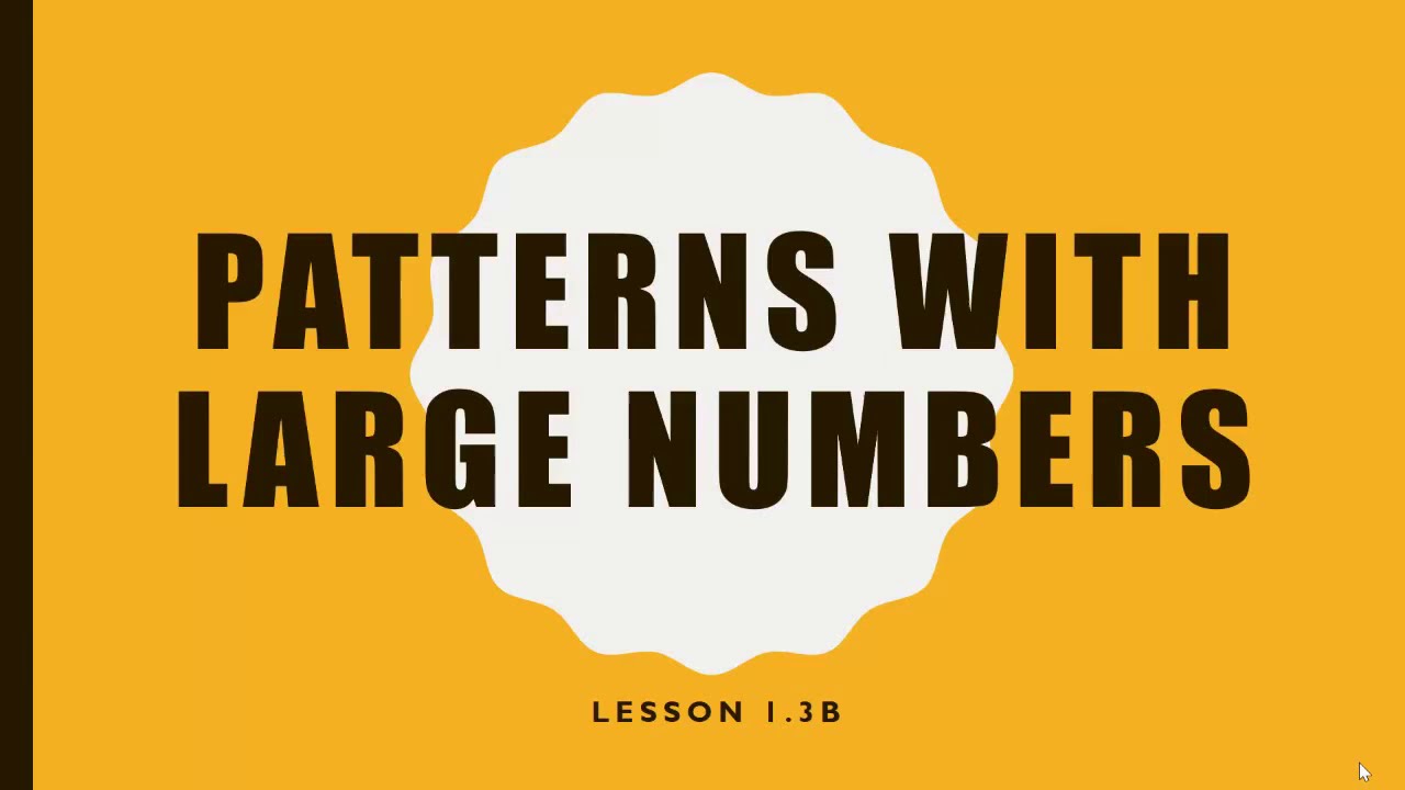 Patterns with Large Numbers (5) - YouTube
