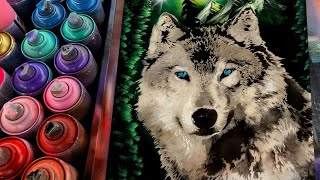 Wolf portrait - Big painting by Spray Art Eden