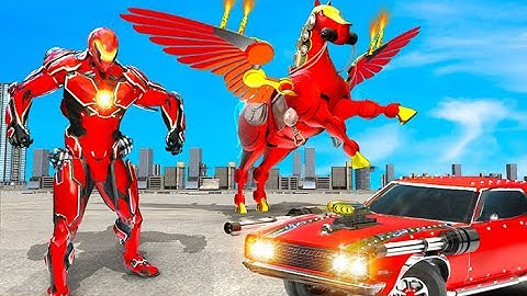 Flying Horse Transform Car Part-2 | Amazing Muscle Car Robot Android GamePlay | By Game Crazy