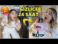 24 SAAT BOYUNCA GİZLİCE TAKİPÇİMİN EVİNDE KALDIM !! (1 MİLYON ÖZEL)