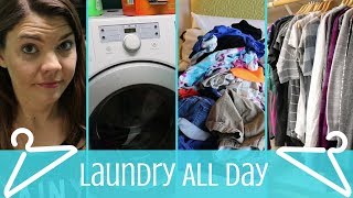 LAUNDRY ALL DAY SPEED CLEANING ROUTINE | CLEANING MOTIVATION