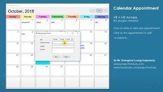 How to coding Sample Calendar Appointment with VB.NET   MS Access no plugins needed