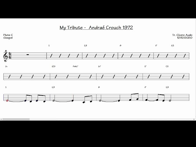 My Tribute - Andraé Crouch 1972 (Flute C) [Sheet music] class=