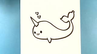 draw easy narwhal things