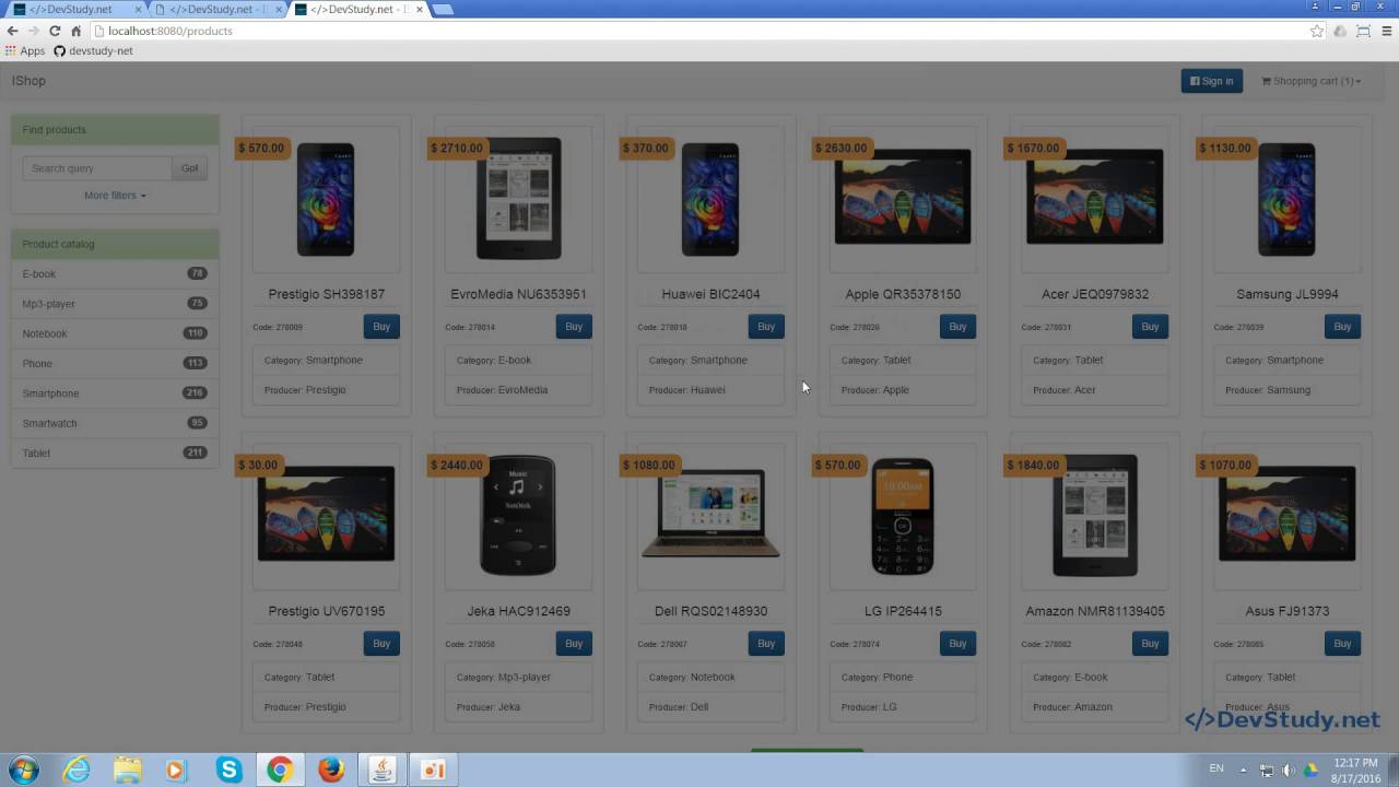 Обзор web приложения - IShop