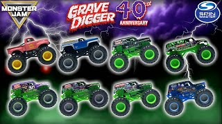 SPIN MASTER MONSTER JAM GRAVE DIGGER 40TH ANNIVERSARY ENCORE 8-PACK