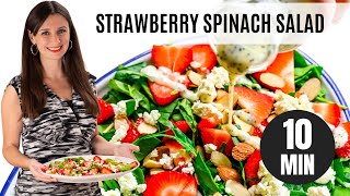 STRAWBERRY SPINACH SALAD (10 Minutes With the BEST Poppy Seed Dressing!)