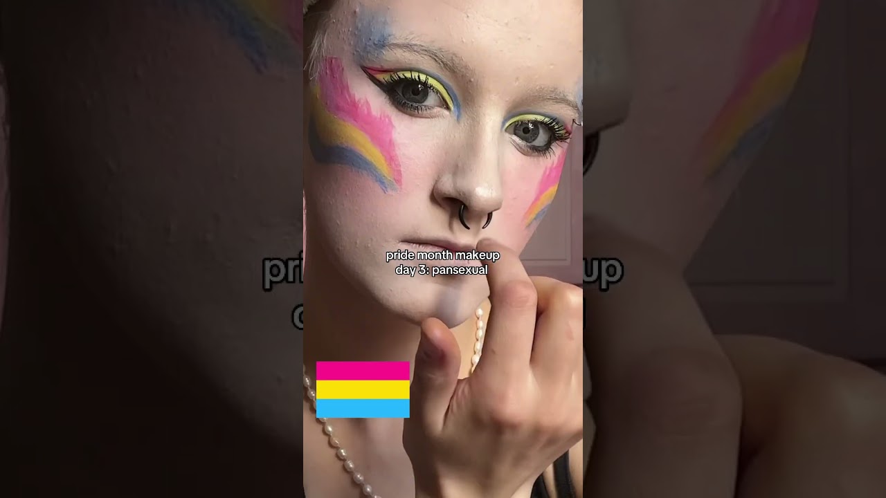 pansexual makeup!#makeuptutorial #mua #makeupshorts #shorts #grwm #alternative #alternativemakeup