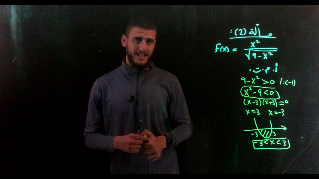 بحث دالة جذرية بحثا كاملا(حل 3 مسائل) | جودة عالية| Light Board