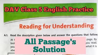 Reading for Understanding DAV Class 5 English Practice All Passage's Solution ||Arpita Kaushik 31