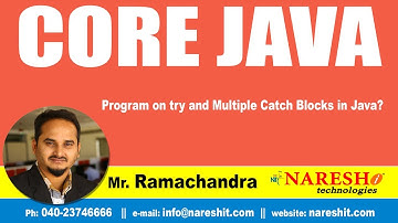 Core Java Tutorial | Program on try and Multiple Catch Blocks in Java?  | Mr.Ramchandra