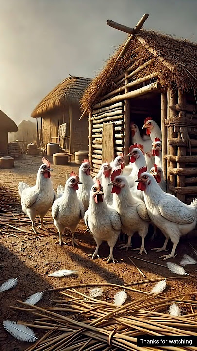The hen lived in fear of the farmer 😭 #ai #hen #farmer #egg