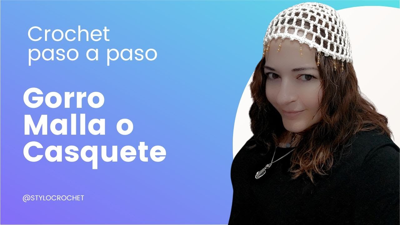 Gorro malla o casquete tejido en la técnica crochet, paso a paso - YouTube