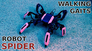 Hexapod Robot Walking Gaits & Flexing. Robotics with Android. Robot Spider.