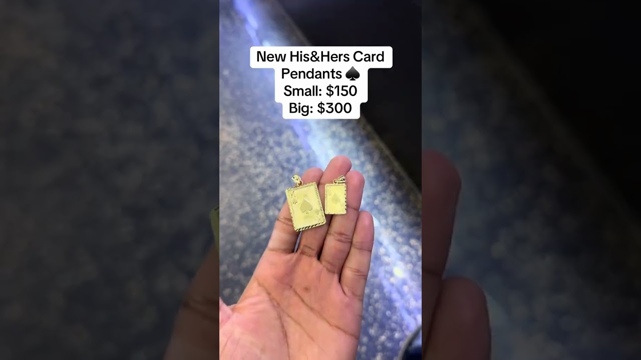 Real Gold His & Her Card Pendants at Ijaz Jewelers 