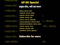 UP GK Special 🌊 उत्तर प्रदेश के प्रमुख बाँध, नदी एवं स्थान | up dam and river One Liner mcq #shorts