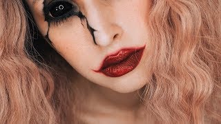 Broken Girl Halloween Makeup ft. Princesswig Pink Wave Synthetic Lace Front