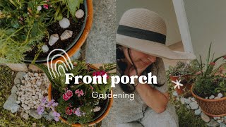 Small Front porch makeover/ Gardening day ❤