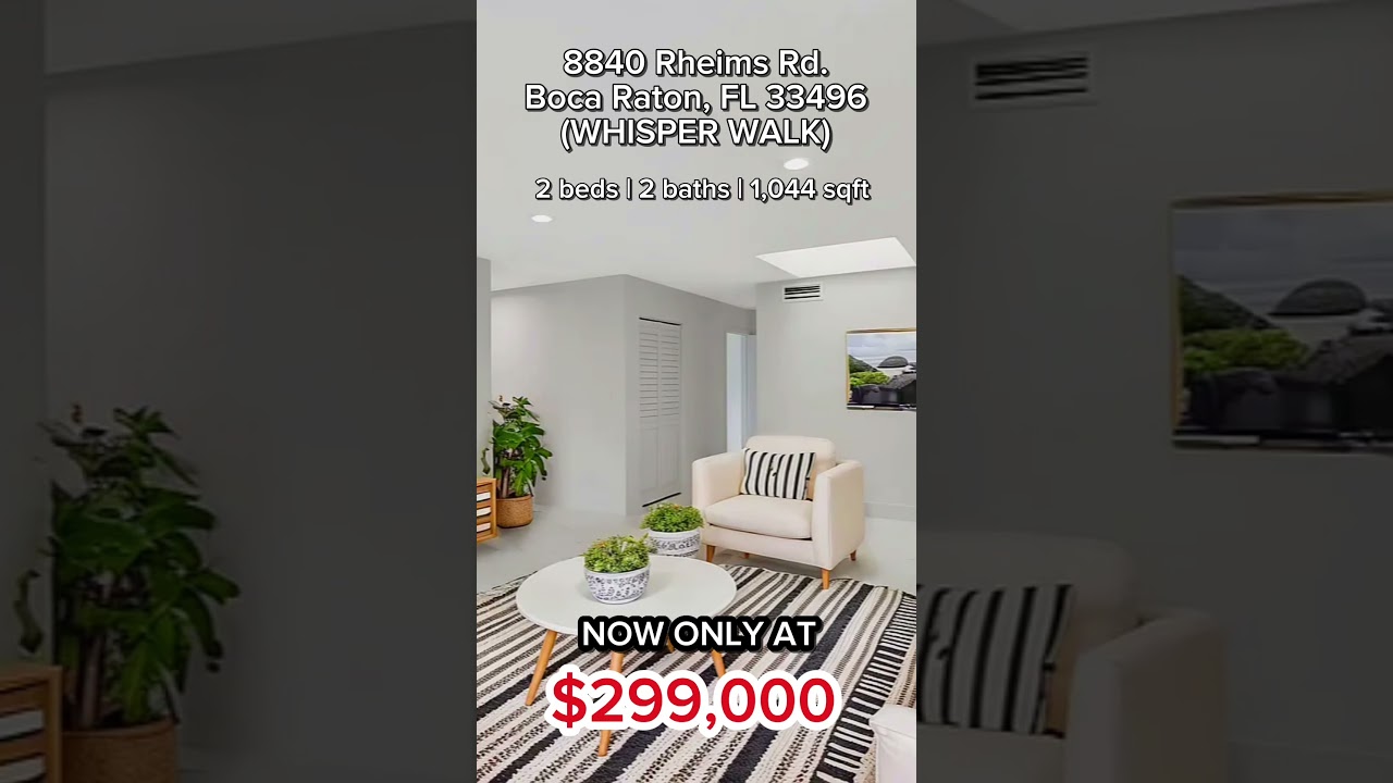 Unbeatable Deal in Whisper Walk! Own This Boca Raton Home for $299K