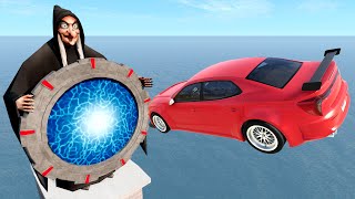 Spooky Witches Portal  Vs  Cars - Incredible Jumps & Crashes to Another World - BeamNG Drive Game