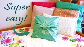 DIY ROOM DECOR ❤ No-sew bow PILLOW COVER DIY ROOM DECOR ❤ No-sew bow PILLOW COVER