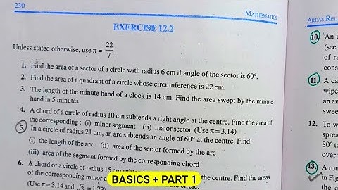 CLASS 10th Math EXERCISE 12.2 NCERT SOLUTIONS | CHAPTER 12 AREAS RELATED TO CIRCLES | PART 1 EX 12.2