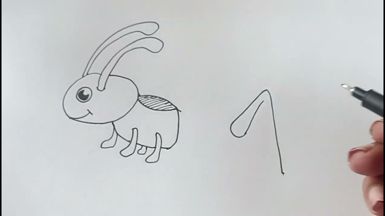 How to Draw a Simple Grasshopper for Kids