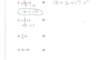 3.1 Solving One-Step Equations (Part 1)