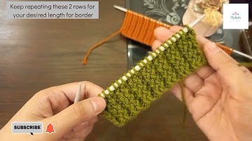 Easy Knitting Border ( English )| Easy 2 Row Repeat Border | Easy Knit Stitch Patterns for Beginners