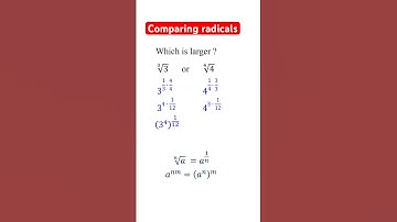 How to Compare Radicals with Different Radicands and Indexes #algebra #radicals