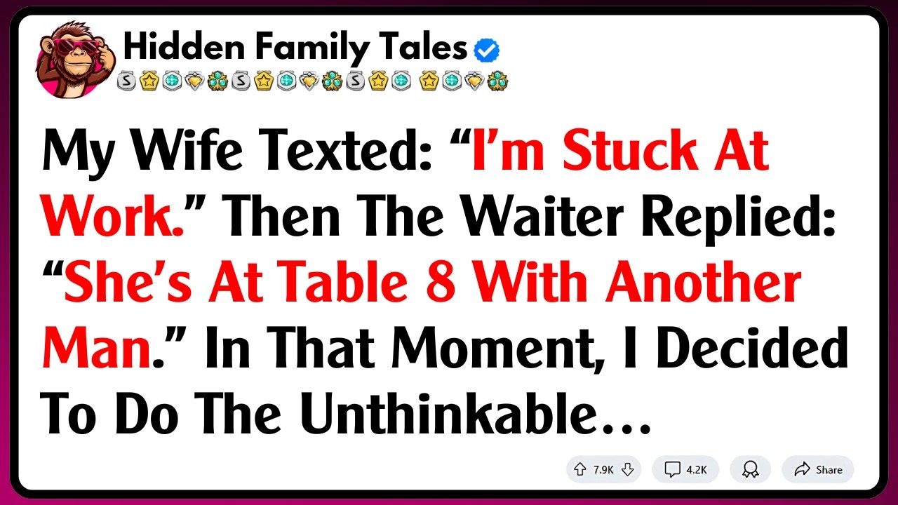 My Wife Texted: “I’m Stuck At Work.” Then The Waiter Replied: “She’s At Table 8 With Another Man.”..