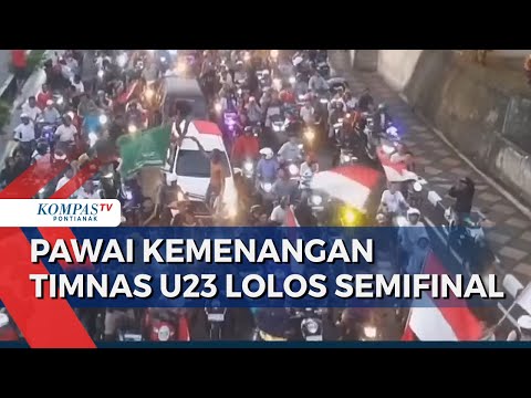 Sambut Kemenangan Timnas U23 vs Korsel, Warga Ambon Pawai Keliling Kota Bawa Bendera Merah Putih