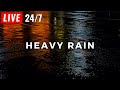 🔴 Heavy Rain to Sleep FAST - Stop Insomnia, Block Noise with Rainstorm