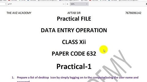 Nios Data Entry Operation 632 Vocational Full Solve Practical File || 632 practical File For 12th