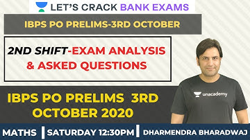 IBPS PO Prelims 3rd October 2020 | 2nd Shift | IBPS PO Prelims Exam Analysis & Asked Questions