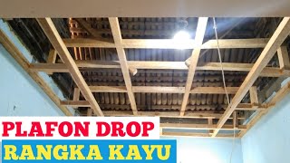 cara pasang rangka plafon drop ceiling / rangka kayu