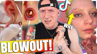 Ear Stretching BLOWOUT that DESTROYED His Ear | New TikTok Piercing Fails | Roly