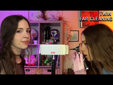 Twin EAR CLEANING ASMR (For Sleep & Tingles)