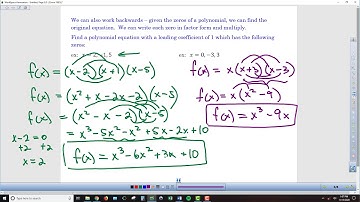 Alg2 Chapter 4-5 Solving and Writing Polynomial Equations - Lesson Video 2