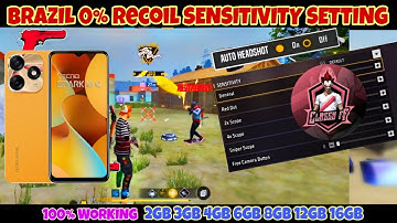 Tecno spark 10c free fire headshot sensitivity setting⚡ best sensitivity setting for tecno spark 10c