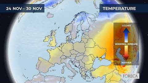 Monthly temperature forecast for Europe 15/11/2025