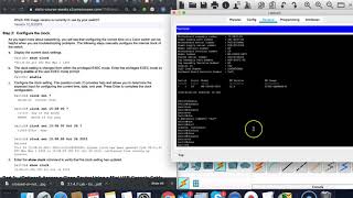 Display the IOS image version and set the clock on the CISCO switch