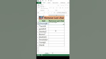 remove last character in excel | #shorts  |#excel