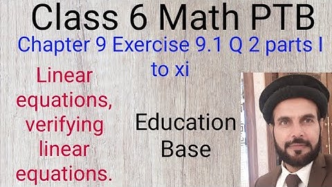 Class 6 Math PTB Unit 9 chapter 9 Ex 9.1 Q2 ( parts I to xi)