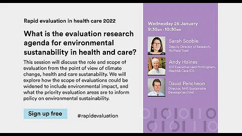 Environmental sustainability in health and care | Rapid Evaluation Conference 2022